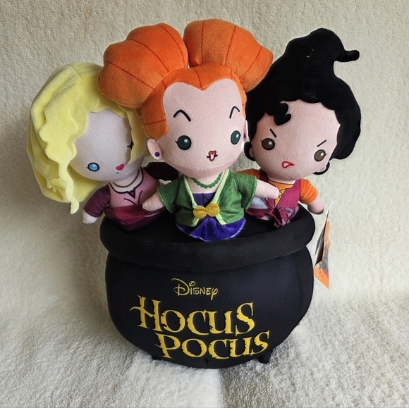 Disney Other - NWT Halloween Disney Hocus Pocus Sanderson Sisters Cauldron Plush Greeter Large